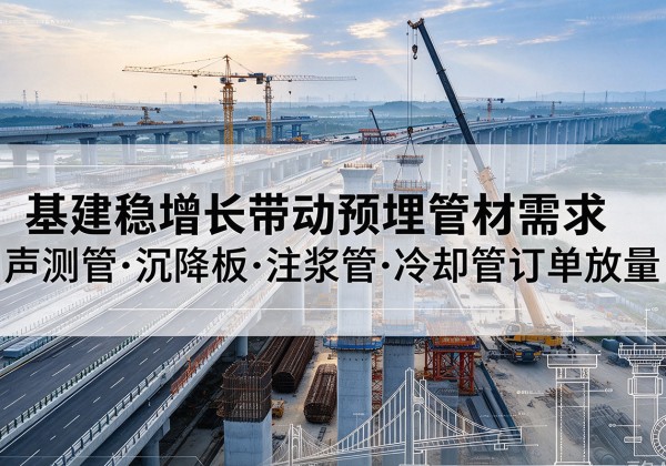措美基建稳增长带动预埋监测管材需求，声测管、沉降板、注浆管订单持续放量